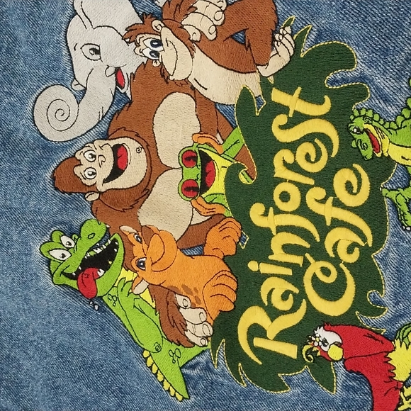 Vintage Rainforest Cafe Las Vegas Kids Denim Jacket Size 8 - Picture 2 of 16